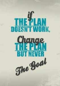 CHANGE the Plan --- NEVER the goal